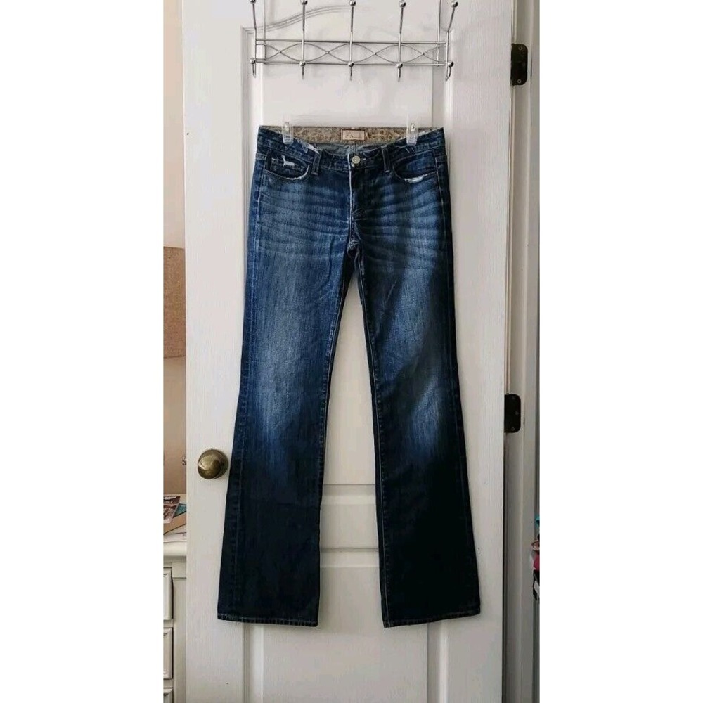 Paige Benedict Canyon Bootcut Jeans  Womens Medium Blue Wash‎ distressed Size 28